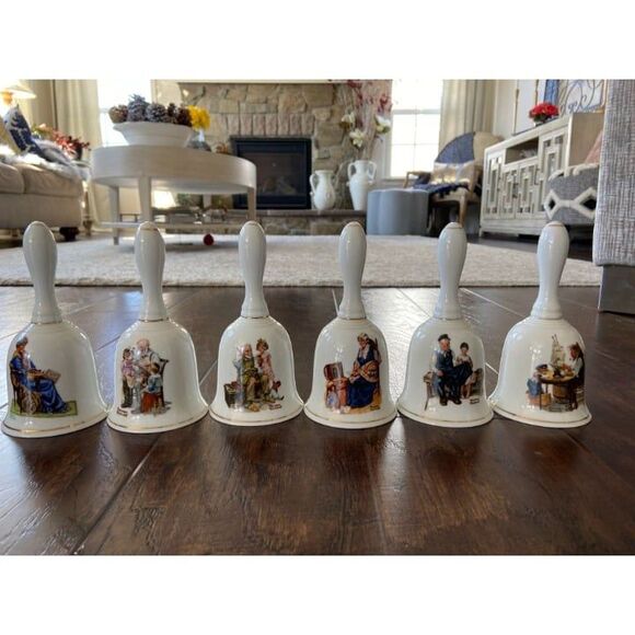 Vintage Norman Rockwell Bells (Set of 6) - Picture 1 of 4